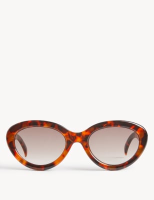 

Womens M&S Collection Ovale Katzenaugen-Sonnenbrille - Braun Melange, Braun Melange