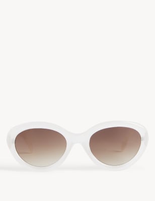 

M&S Collection Gafas de sol ovaladas con diseño de ojos de gatoWomens - Blanco, Blanco