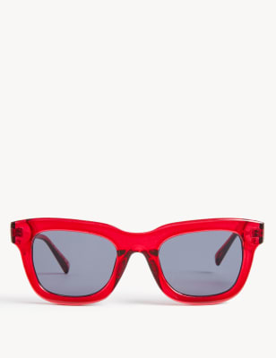 

Womens M&S Collection Square Preppy Sunglasses - Red, Red