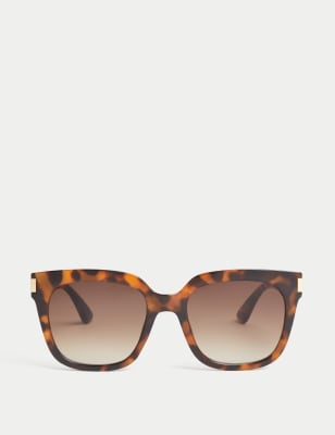 M&S Women's Oversized Sunglass - Brown Mix, Brown Mix,Black