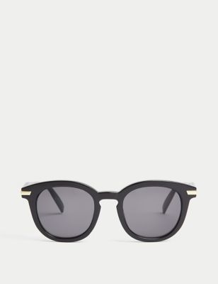 M&S Women's Round Sunglasses - Black, Black