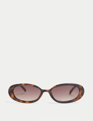 M&S Womens Oval Sunglasses - Brown Mix, Brown Mix