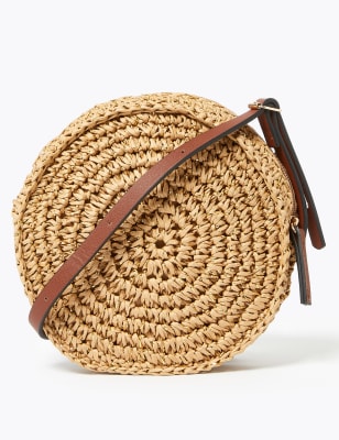 Round Straw Crossbody Bag