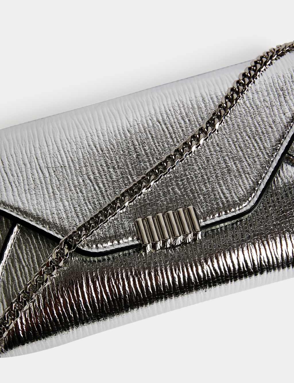 Metallic Chain Strap Clutch Bag image 2