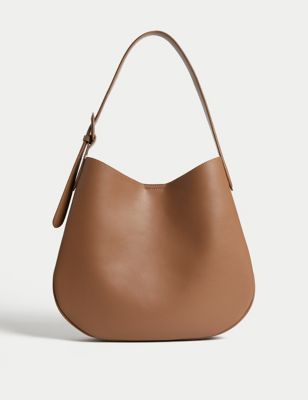 M&S Womens Faux Leather Shoulder Bag - Tan, Tan,Black