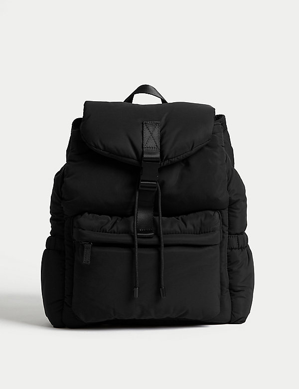 Nylon Drawstring Padded Backpack - BE