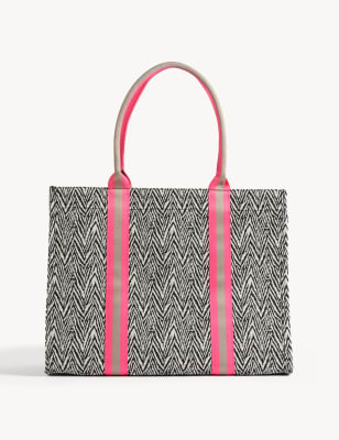 

Womens M&S Collection Canvas Printed Tote Bag - Black Mix, Black Mix