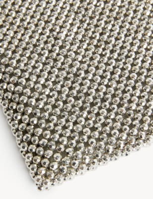 

M&S Collection Bolso con asa con abaloriosWomens - Plata, Plata