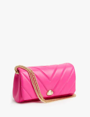 

Womens M&S Collection Quilted Chain Strap Shoulder Bag - Pink, Pink