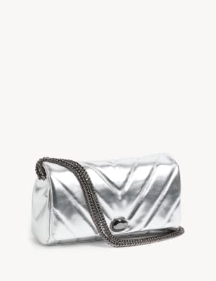 

Womens M&S Collection Quilted Chain Strap Shoulder Bag - Silver, Silver
