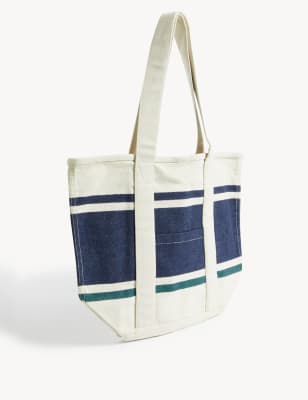 Canvas Striped Tote Bag