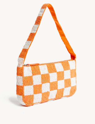 

M&S Collection Bandolera debajo del brazo de rayas con abaloriosWomens - Mezcla De Tonos Naranjas, Mezcla De Tonos Naranjas