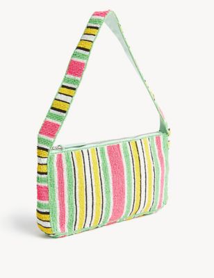 

Womens M&S Collection Beaded Striped Underarm Shoulder Bag - Multi, Multi