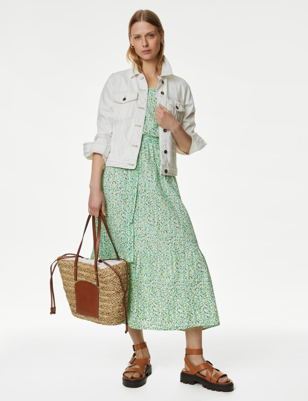 Straw Striped Tote Bag image 5