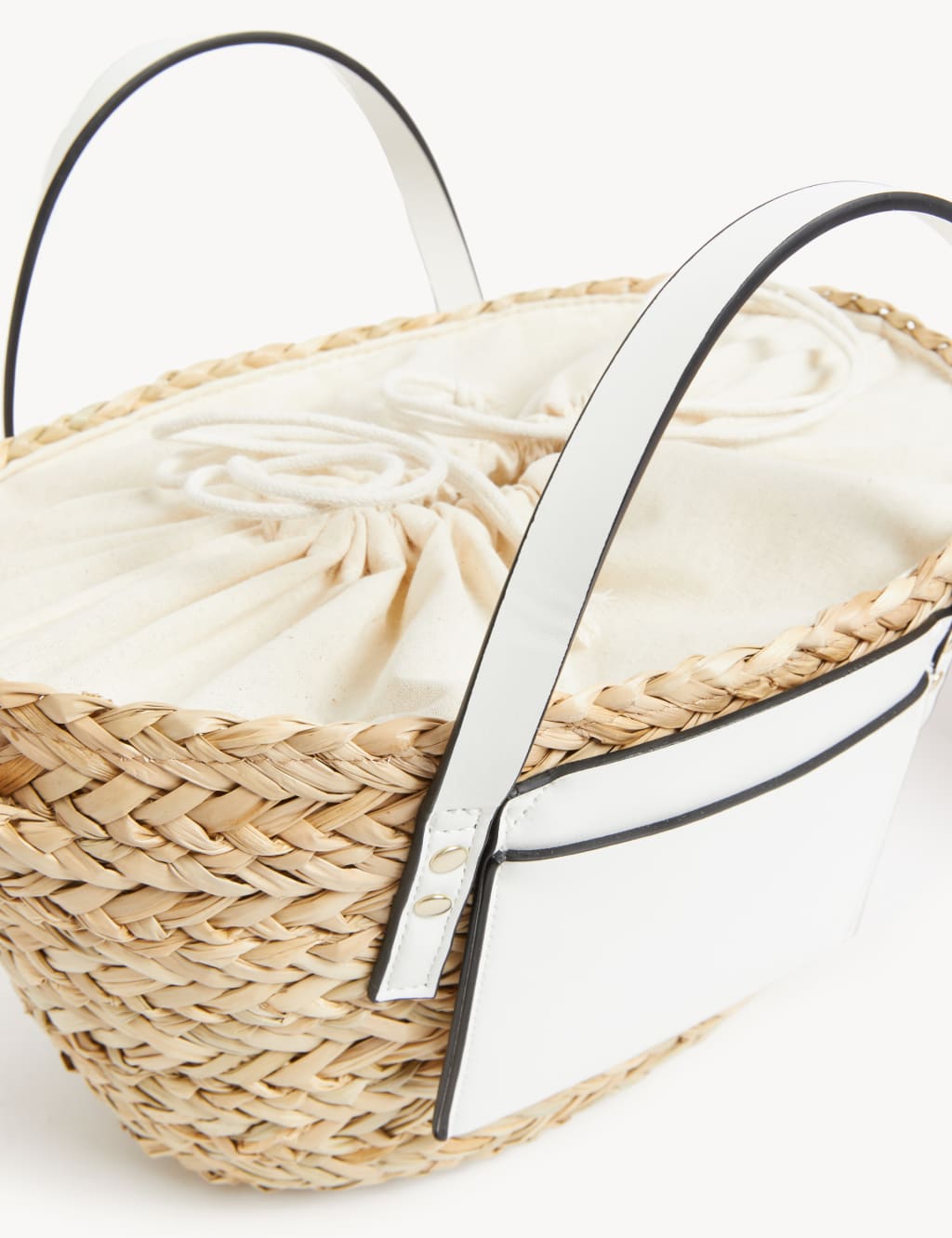 Straw Drawstring Tote Bag image 3