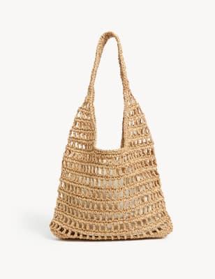 Straw Drawstring Tote Bag | M&S HK