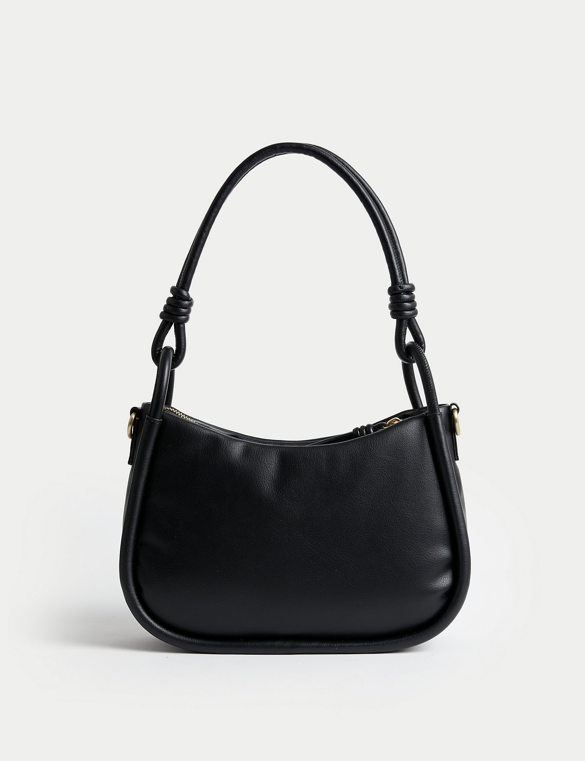 Faux Leather Top Handle Grab Bag