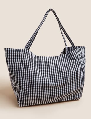 

M&S Collection Tote 100% algodón estampadoWomens - Mezcla De Tonos Negros, Mezcla De Tonos Negros