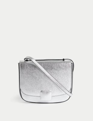 

Womens M&S Collection Umhängetasche aus Kunstleder - Silber, Silber
