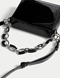 Patent Finish Chain Strap Cross Body Bag