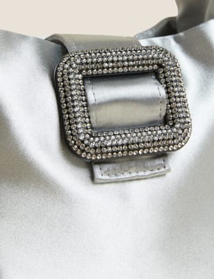 

Womens M&S Collection Buckle Detail Top Handle Shoulder Bag - Silver, Silver