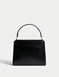 Faux Leather Top Handle Tote Bag