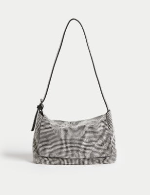 

Womens M&S Collection Sparkly Shoulder Bag - Silver, Silver
