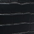 Faux Leather Croc Effect Bucket Bag - black