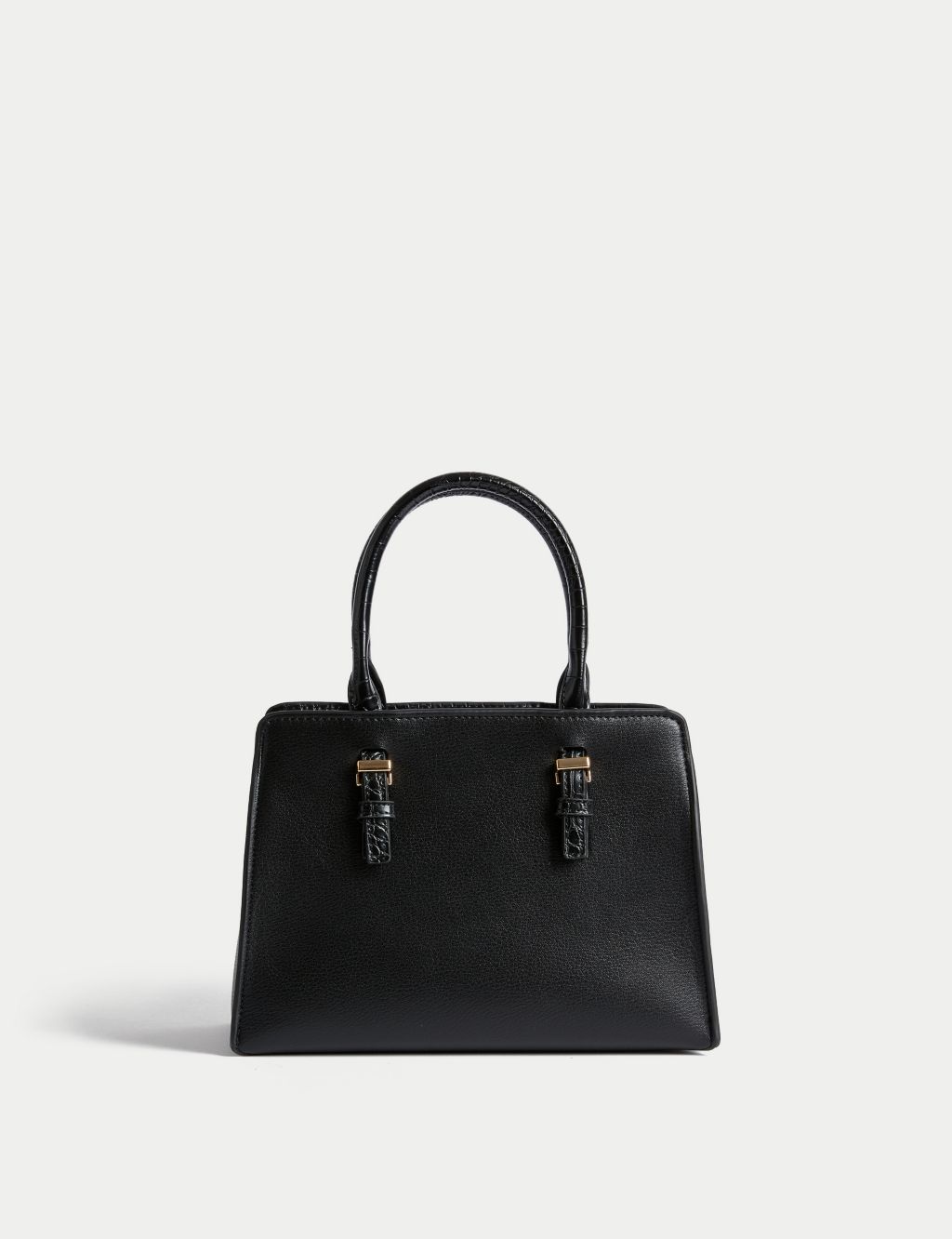 ASOS DESIGN faux leather barrel bag with chain strap in black