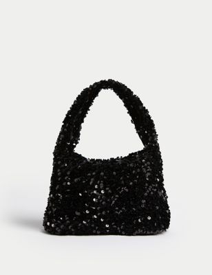 

Womens M&S Collection Sequin Grab Bag - Black, Black