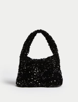 

Womens M&S Collection Sequin Grab Bag - Black, Black