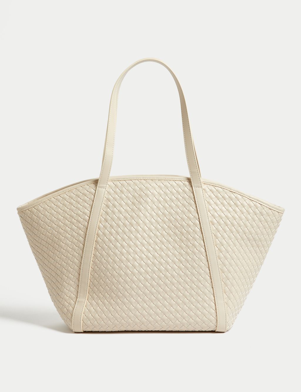 Faux Leather Woven Tote Shopper image 3