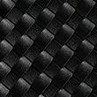 Faux Leather Woven Tote Shopper - black