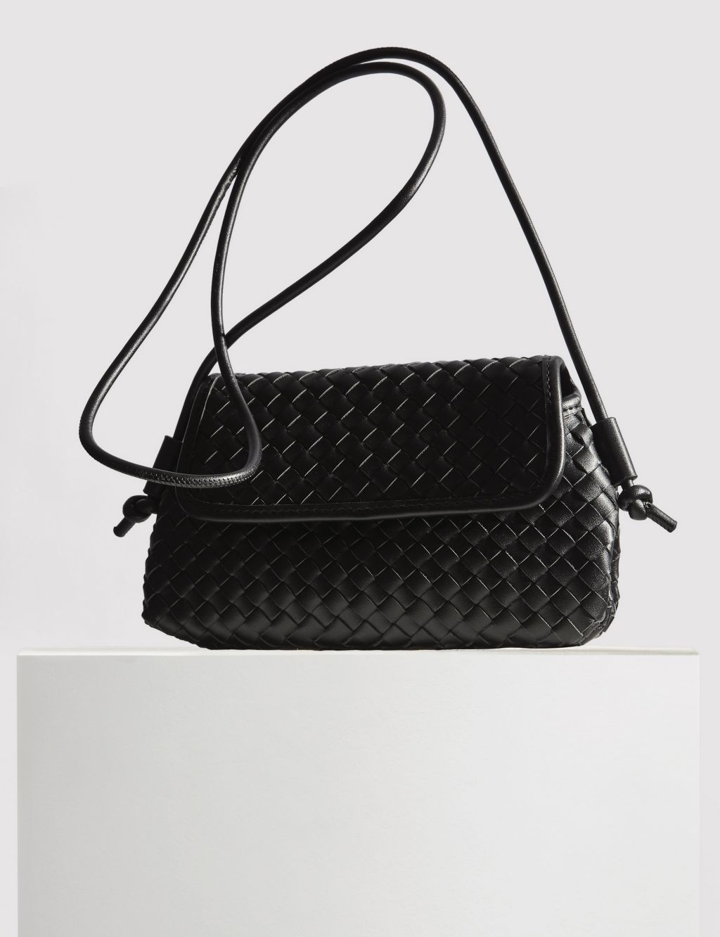 Faux Leather Woven Cross Body Bag image 1