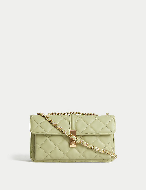 Quilted Chain Strap Cross Body Shoulder Bag - TW