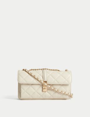 

Womens M&S Collection Quilted Chain Strap Cross Body Shoulder Bag - Cream, Cream