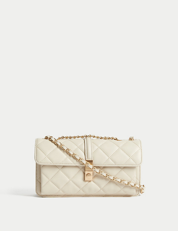 Quilted Chain Strap Cross Body Shoulder Bag - BN