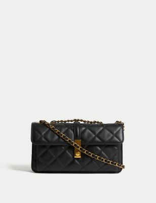 Quilted Chain Strap Cross Body Shoulder Bag - SE