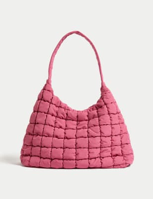 Nylon Quilted Shoulder Bag M S HU