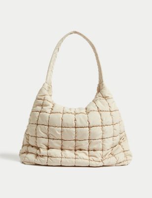 

Womens M&S Collection Nylon Quilted Shoulder Bag - Cream, Cream