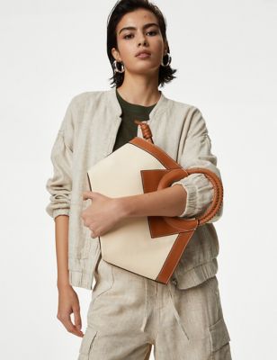 M&S Women's Canvas Cotton Rich Grab Bag - Natural, Natural,Black Mix