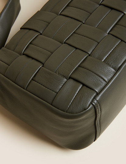 Leather Woven Shoulder Bag