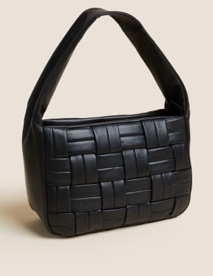 

M&S Collection Bandolera de piel tejidoWomens - Negro, Negro