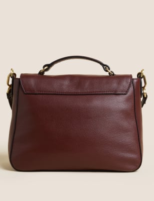 Leather Top Handle Cross Body Bag