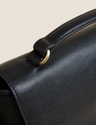 

Womens M&S Collection Leather Top Handle Cross Body Bag - Black, Black
