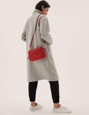 

Womens M&S Collection Faux Leather Cross Body Camera Bag - Red, Red