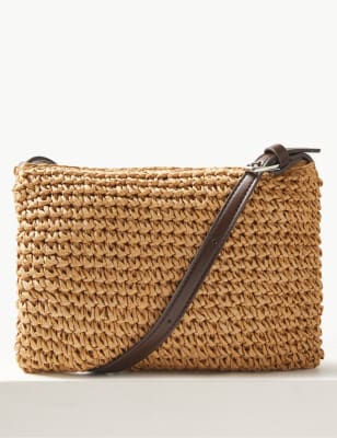 Straw discount cross bag