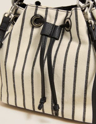 

Womens M&S Collection Canvas Striped Duffle Cross Body Bag - Natural, Natural