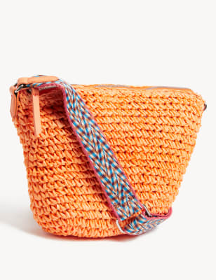 Straw Cross Body Bag, M&S Collection