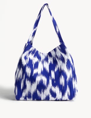 

Womens M&S Collection Canvas Printed Tote Bag - Blue Mix, Blue Mix